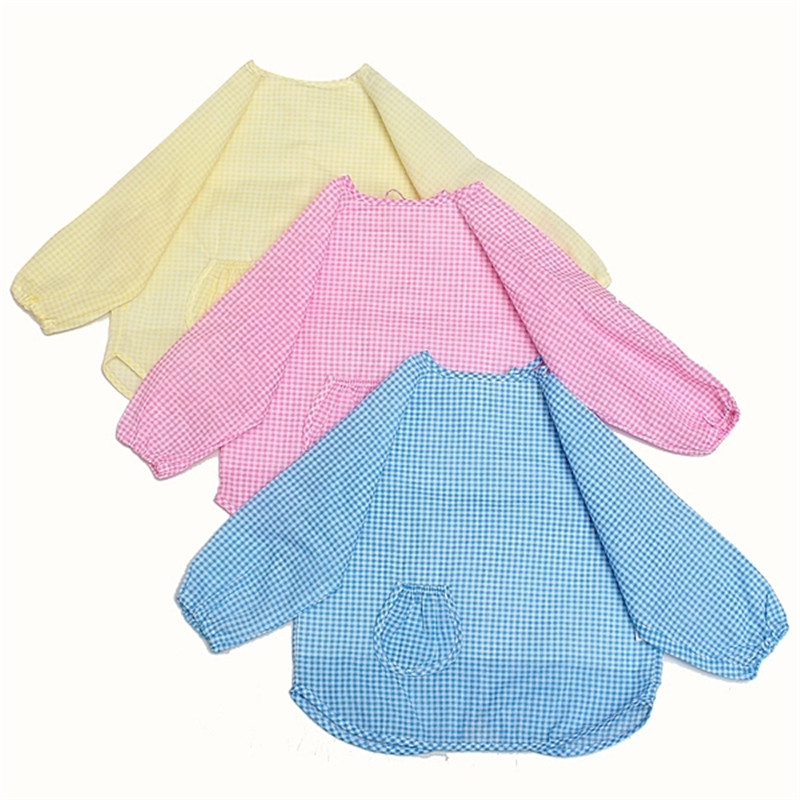 Popfish Baby Cute Waterproof Long Sleeve bib Feeding Smock Bibs