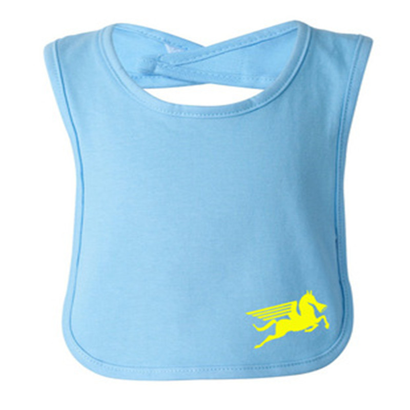 cotton baby bandana bib blue with yellow