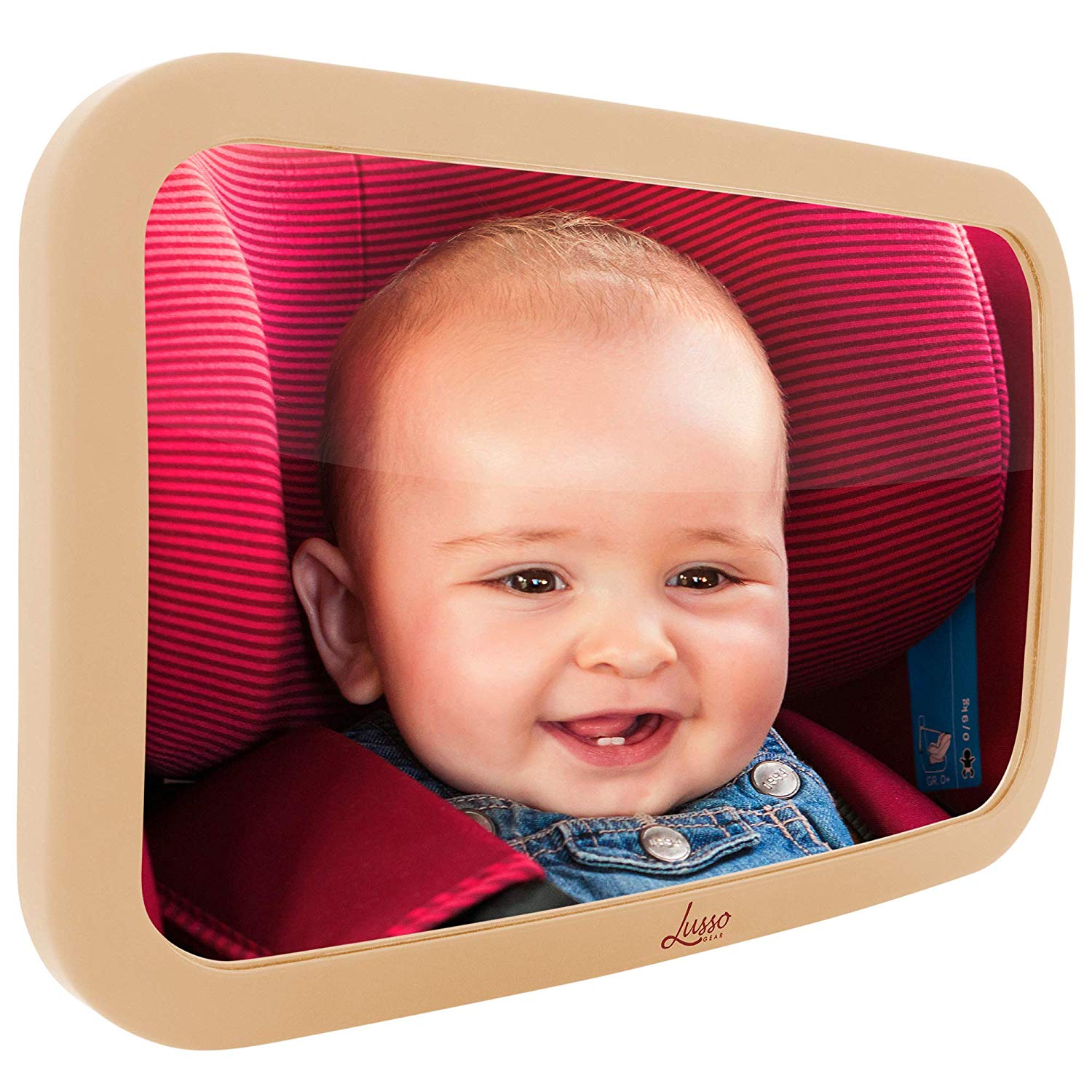 acplaypen.com Baby Backseat Mirror for Car - Largest and Most Stable Mirror with Premium Matte Finish - Crystal Clear View of Infant in Rear Facing Car Seat - Safe, Secure and Shatterproofvcv