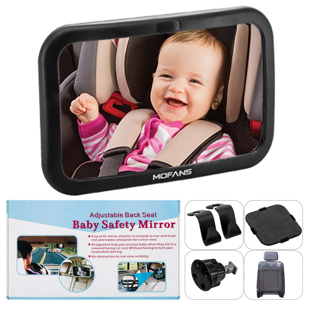 acplaypen.com Baby Mirror for Car Shatterproof Adjustable Acrylic 360° Baby car Mirror for Back seat View Rear Facing Infant in Backseat 