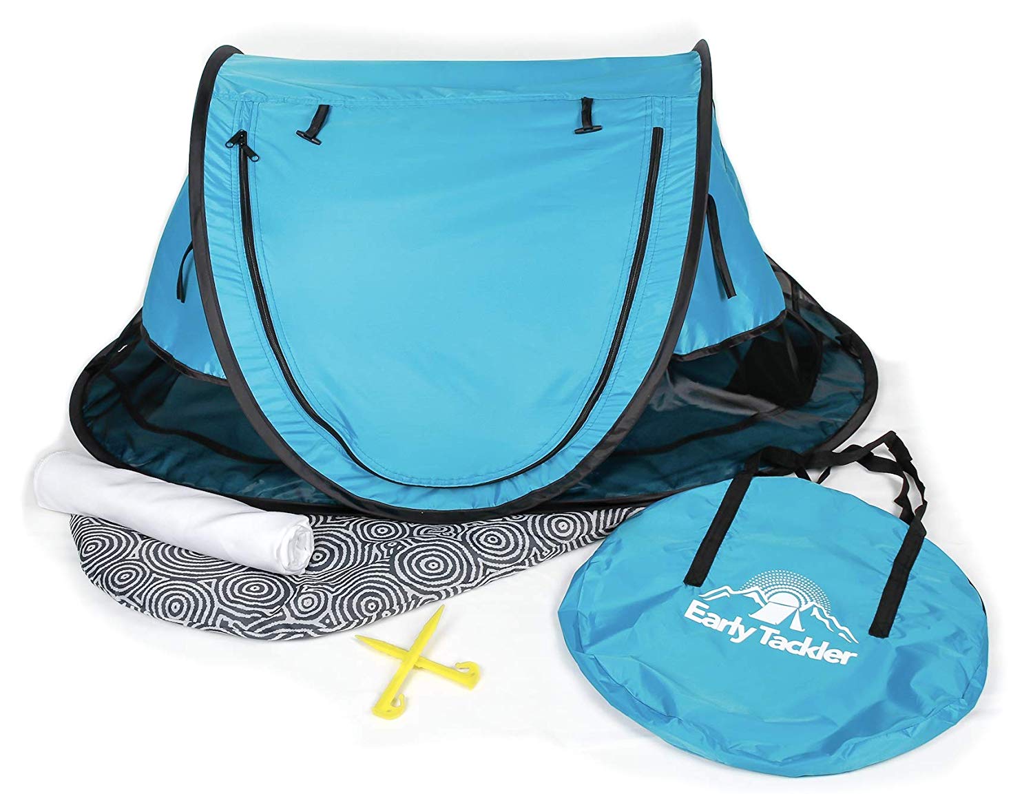 Portable Beach Pop Up Tent for Babies UPF 50+ Lightweight Outdoor Travel Bed with Sleeping Pad