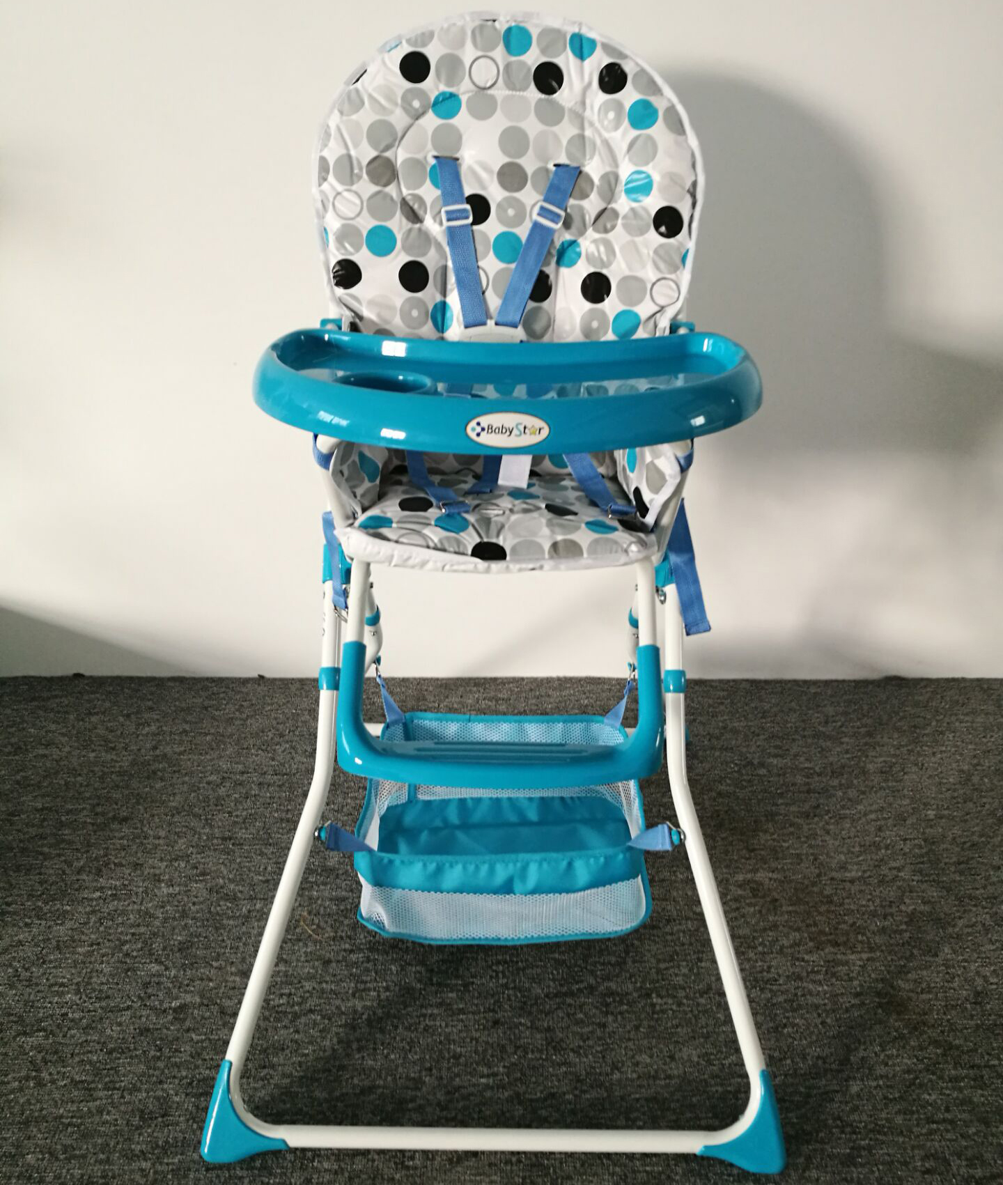 acplaypen.com Portable Baby High Chair Infant Child Toddler Booster Nursery Furniture Folding Feeding Seat with Tray Storage Basket 