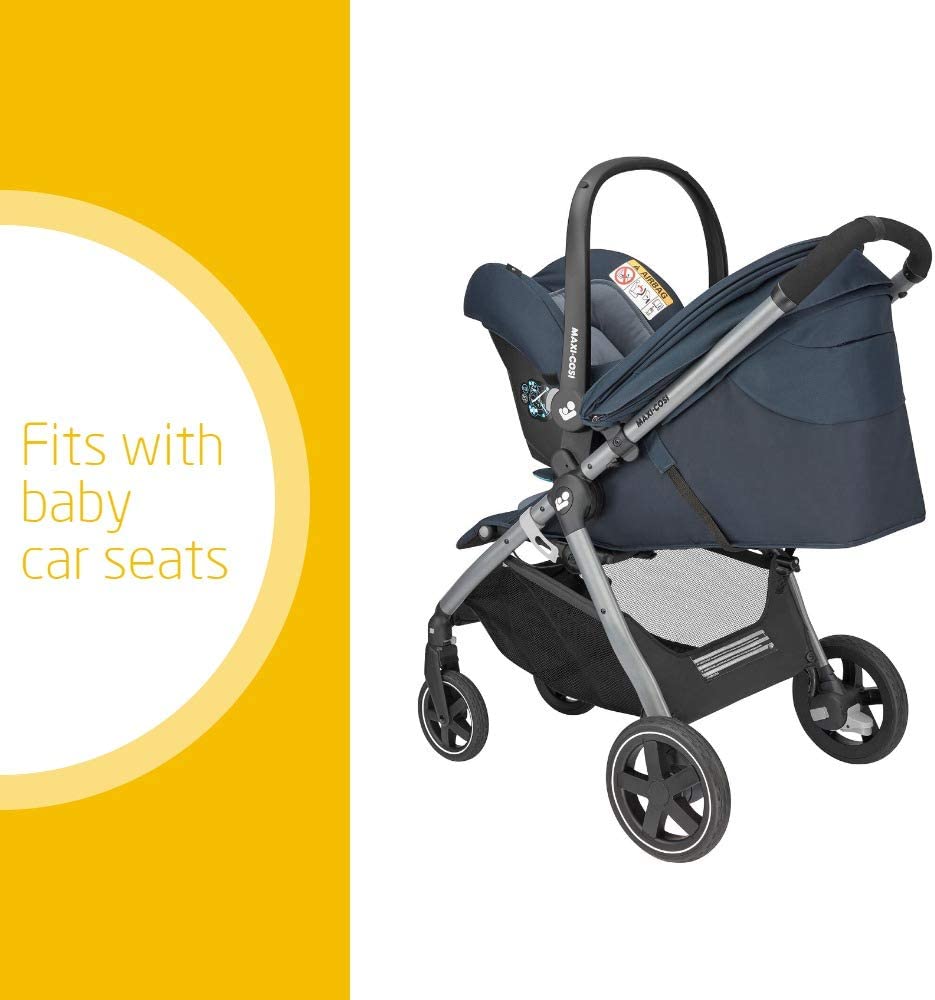 acplaypen Gia Compact Pushchair with Comfortable Seat, All-Terrain Stroller from Birth, Essential Graphite