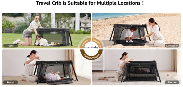 baby portabel foldable travel cot bassinet crib bed playpen playard  (25)